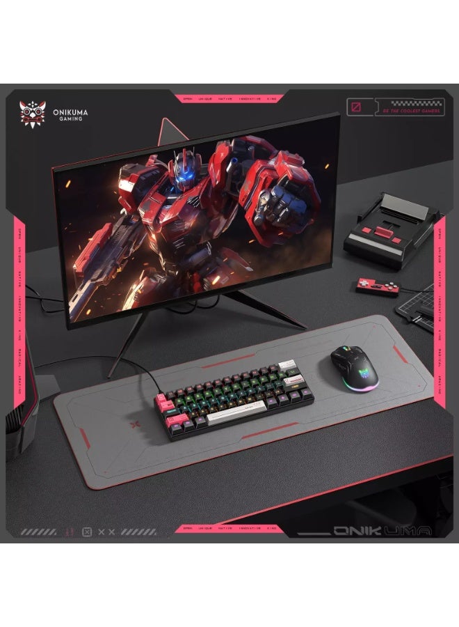 onikuma G55 RGB Wired Mechanical Gaming Keyboard with 61 Keys, Compact Layout, Customizable RGB Backlit, Anti-Ghosting, Windows Key Lock, USB Plug & Play for PC and Laptop - Image 2